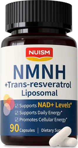 Suplemento NMNH NAD+, liposomal 600 mg NMN NAD+ y complejo de resveratrol para energía celular, envejecimiento saludable y apoyo metabólico, 90
