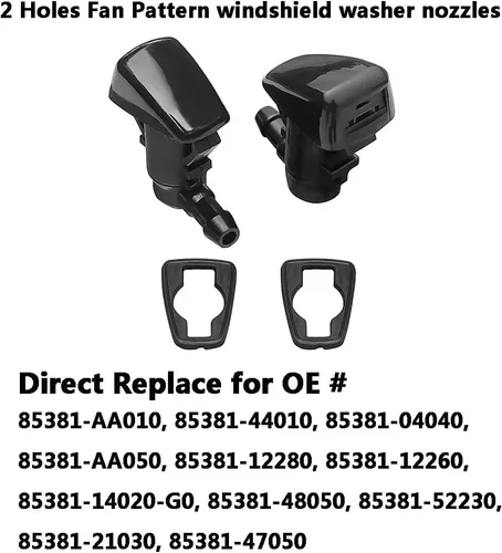 Vista 2 de 85381-AA010 Boquillas de limpiaparabrisas prémium aptas para modelos Toyota Scion Lexus Select, boquilla de chorro de líquido para limpiaparabrisas