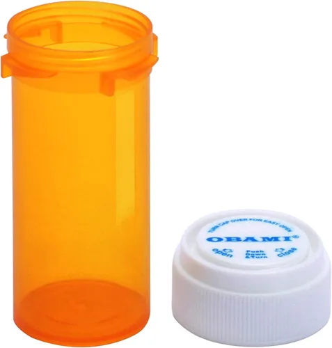 Vista 5 de Botellas vacías de plástico para píldoras con tapas de uso de doble cara (resistentes a los niños y fáciles de abrir), recipientes para medicamentos