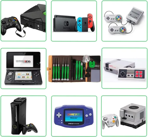 Vista 6 de Kaisi Kit de herramientas de reparación 26 en 1 para Nintendo Switch Y00 Y20 Triwing 380177in Security Gamebit y Torx T6H T8H T10H Juego