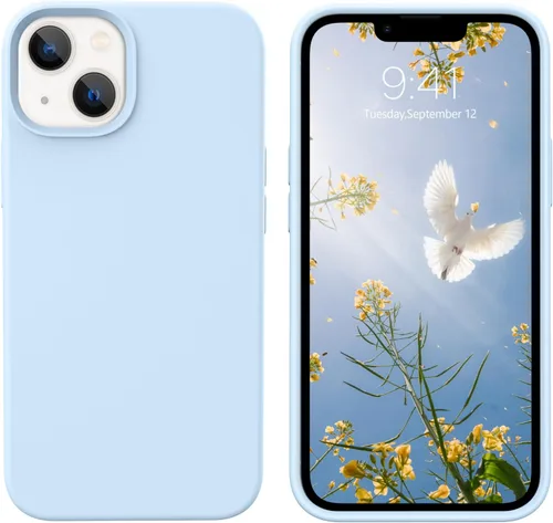 Vista 9 de GUAGUA Funda para iPhone 13 Mini, iPhone 13 Mini, funda de silicona de gel suave, delgada, ligera, forro de microfibra, textura de cojín a prueba