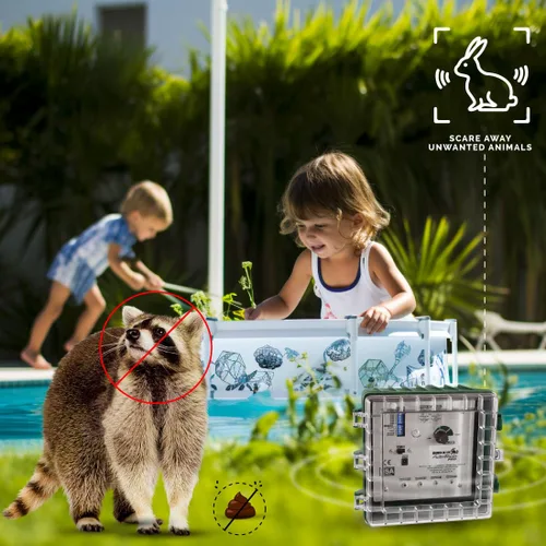 Vista 5 de Bird-X Critter Blaster PRO, dispositivo de señuelo de animales y pájaros sónico, panel de control con 4 altavoces, emite 8 sonidos grabados