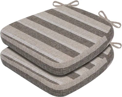 Vista 27 de AAAAAcessories Cojines para silla en forma de D, cojines para silla de comedor de 2" de espesor con lazos y removibles, funda lavable a máquina, 17
