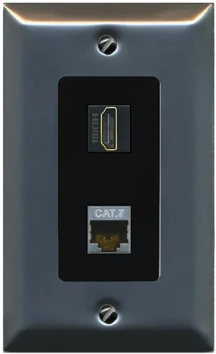 Vista 22 de RiteAV Placa de pared HDMI y Cat7 - 1 cuadrilla [negro/marfil]
