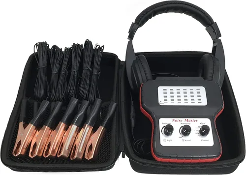 ZKTOOL Kit de estetoscopio electrónico de chasis con auriculares, estetoscopio electrónico automotriz, juego de herramientas de prueba de sonido y