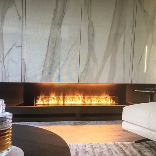 Vista 4 de TOMYEUS Chimenea eléctrica integrada con atomización 3D, chimenea eléctrica moderna para sala de estar, chimeneas eléctricas de vapor, llama