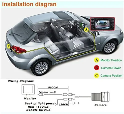 Vista 7 de Para Volkswagen VW EOS 2006 ~ 2009 Cámara de visión trasera del coche Cámara de retroceso/enchufe directamente