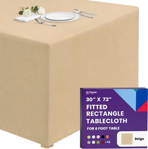 Vista 35 de Gee Di Moda - Mantel rectangular a medida en poliéster lavable para mesa de 4 pies, ideal para mesa de bufé, fiestas, cenas, bodas, vacaciones