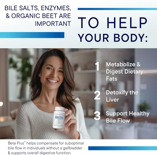 Vista 5 de Biotics Research Beta-Plus™ - Suplemento nutricional de enzimas digestivas para la producción de bilis sin vesícula biliar - Apoya la función
