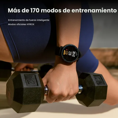Vista 5 de Amazfit Reloj inteligente Active Max con pantalla AMOLED de 1.5 pulgadas, batería de 25 días, mapas sin conexión, GPS, almacenamiento de 4 GB, más