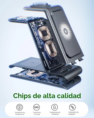 Vista 3 de Estación de carga inalámbrica para Samsung Cargador inalámbrico Galaxy S26 Ultra/S25/S24/S23/S22/Note20 Z Fold Flip7 Galaxy Watch 8/7/6/5/4/3 Active