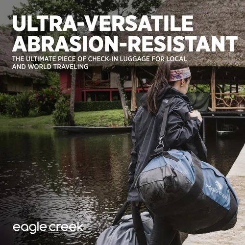 Vista 4 de Eagle Creek No importa qué bolsa de lona para viajes, duradera y resistente al agua, con correa de hombro extraíble, correas de compresión y bolsa