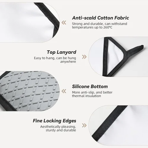 Vista 3 de Cyber Retro Western Cowboy Print Pot Holders for Kitchen - Silicone Pot Holders with Hanging Loop, Non Slip Oven Hot Pads, Heat Resistant