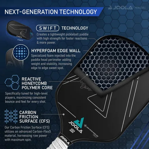 Vista 4 de JOOLA Professional Pickleball Paddles – Raw Carbon Fiber Surface – Built for Spin, Speed & Control – Hyperion, Solaire, Perseus & Scorpeus – Swift &