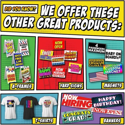 Vista 2 de Banner de papas fritas con queso de 13 onzas, sin tela, vinilo resistente de una cara con ojales de metal