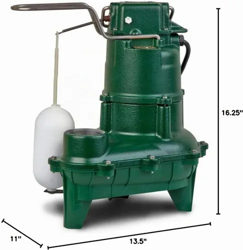 Vista 7 de Zoeller Bomba de aguas residuales M264 Waste-Mate, 4/10 caballos de fuerza, 115V