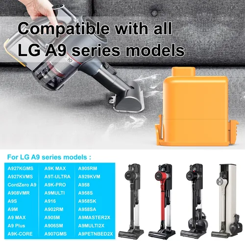 Vista 3 de Reemplazo de batería de iones de litio de 25.55V 2600mAh para LG Cord Zero A9