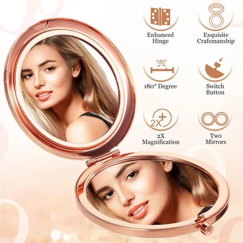 Vista 5 de Cindeer 12 Piezas Espejo Compacto Pequeño Plegable Espejo de Bolsillo Redondo de Maquillaje de Mano Espejo Cosmético de Aumento con Rincón