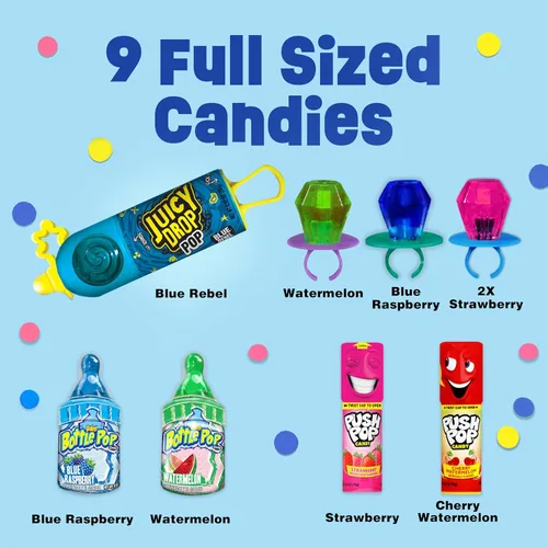 Vista 3 de Bazooka Brands - Calendario de cuenta regresiva de 7 días de dulces de Navidad, calendario de Adviento con paletas de caramelo duro