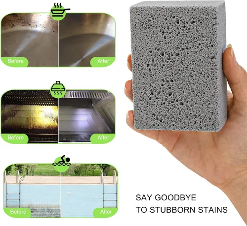 Vista 5 de Maryton Grill Stone Cleaning Brick - Griddle Grills Cleaning Kit Block Pumice Stone for Removing Stains BBQ Grease, 3 Count