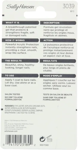 Vista 3 de Sally Hansen Potente gel acrílico resistente transparente 3039