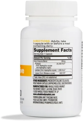 Vista 2 de 365 by Whole Foods Market, Enzimas digestivas lácteas, 60
