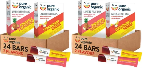 Vista 8 de Pure Organic Barras de fruta en capas, sin gluten, aperitivos de fruta veganos, paquete variado, caja de 12.4 onzas (24 barras)