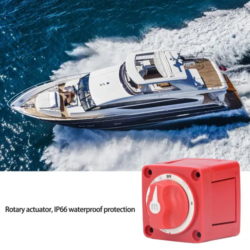Vista 2 de Fydun - Interruptor de batería para barco, interruptor de perilla de batería de 300 A, 3 posiciones, doble circuito, desconexión de energía