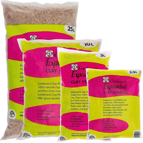 Vista 5 de Gardenera Guijarros de arcilla expandida para plantas – Bolas de LECA de 4mm-16mm Arcilla Hydroton 100% natural para drenaje, hidroponía