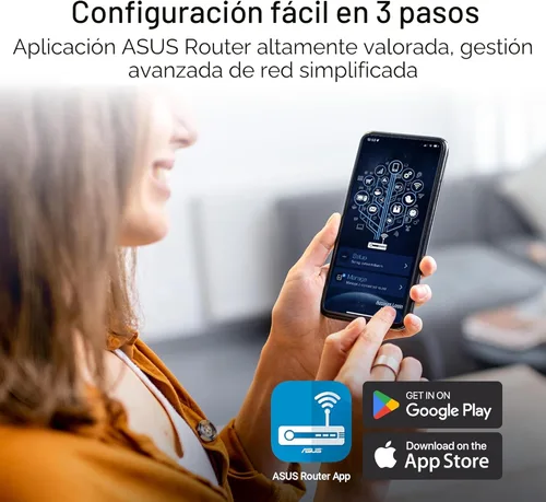 Vista 10 de ASUS RT-BE58U WiFi 7 BE3600 AiMesh Router Extensible, 4K-QAM, MLO, Detección AI, Puerto 2.5G, Cuatro Puertos 1G, Seguridad de Red de Grado