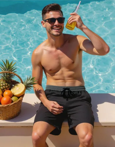 Vista 4 de Traje de baño para hombre de 7 pulgadas, de secado rápido, con bolsillos