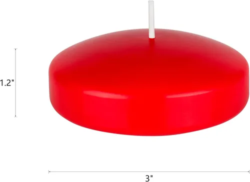 Vista 2 de Mega Candles 24 velas flotantes rojas sin perfume, vela de cera vertida a mano de 3 pulgadas de diámetro, decoración del hogar, recepciones de boda