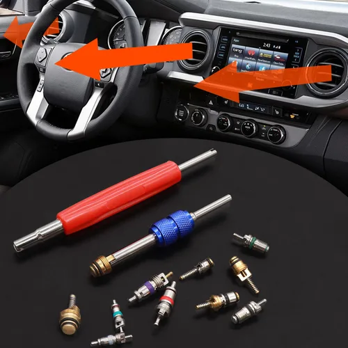 Vista 6 de Taiss Kit de reparación de aire acondicionado para automóvil, 270 piezas de juntas tóricas + 40 unidades de núcleo de válvula de A/C surtido