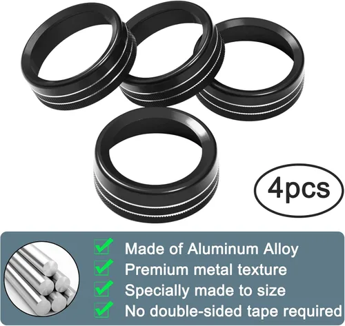 Vista 6 de JKCOVER Cubiertas de Perilla de Botón Decoradas para Interior Compatibles con Toyota Tacoma 2016-2019 2020 2021 2022 2023, Botones 4WD Temp Aire