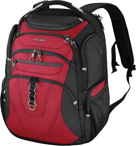 Vista 9 de KROSER Mochila para laptop compatible con TSA de 17.3 pulgadas XL, mochila para computadora resistente al agua, mochila de viaje para universidad