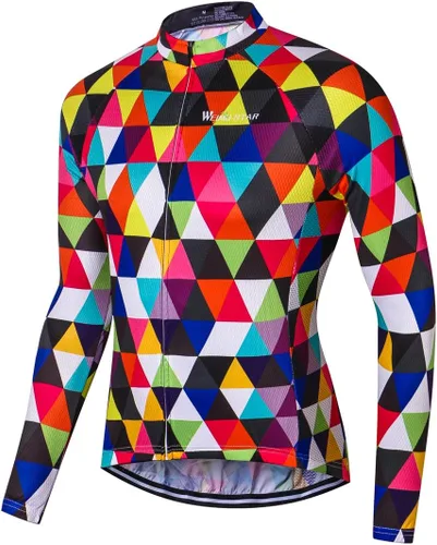 Vista 175 de Weimostar Hombre Ciclismo Jersey Manga Corta Bicicleta Ropa Multicolor Diamante