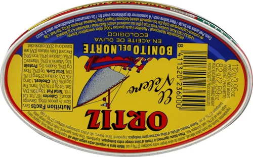 Vista 8 de Ortiz, Tuna White In Xv Olive Oil Oval Tin, 112 Gram