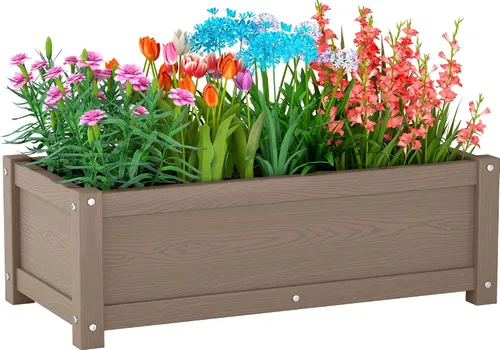 Vista 19 de Cama de jardín elevada con orificio de drenaje, impermeable, pequeña maceta elevada de polietileno de alta densidad con patas, estable y duradera