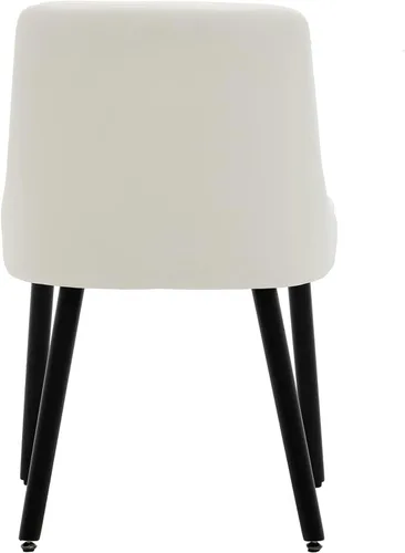 Vista 17 de MINCETA Silla de comedor, Morden Silla de cocina tapizada con patas de madera, juego de 2, PU en marrón