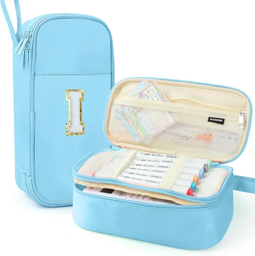 Vista 71 de Estuche Grande para Lápices, Bolsa de Lápices de Gran Capacidad, Bolsa de Lápices Personalizada con Inicial con Cremallera Suave, Múltiples