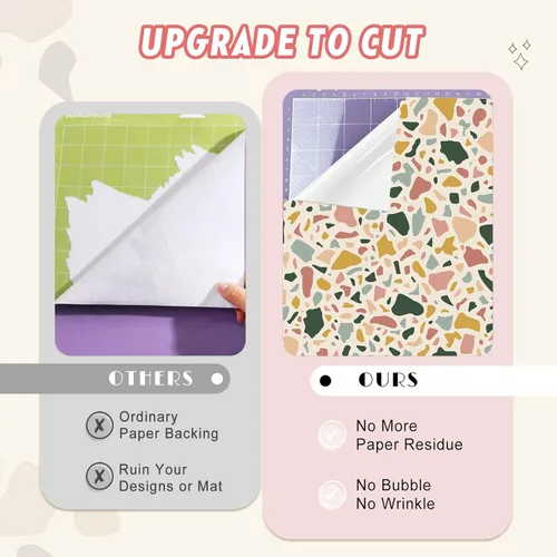 Vista 4 de Tintnut Vinilo Adhesivo Permanente Boho - 10 Hojas 12"x10" Patrón de Luna y Estrellas Vinilo Autoadhesivo Estrellas Boho Vinilo Permanente para DIY