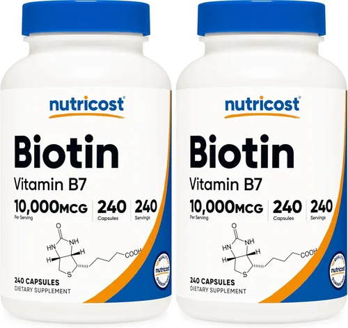 Vista 6 de Nutricost Biotina (Vitamina B7) 10,000 mcg (10 mg), 120 cápsulas - Vegano, Sin gluten, Sin OMG