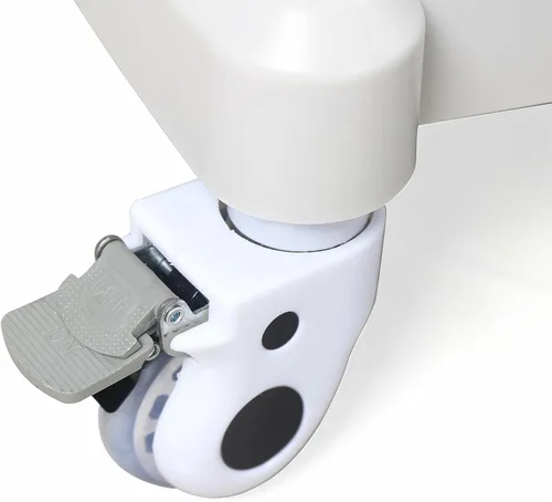 Vista 7 de Carrito rodante de belleza de 3 capas, equipo móvil de salón de spa, carrito de instrumentos, soporte multiusos blanco para máquinas de spa