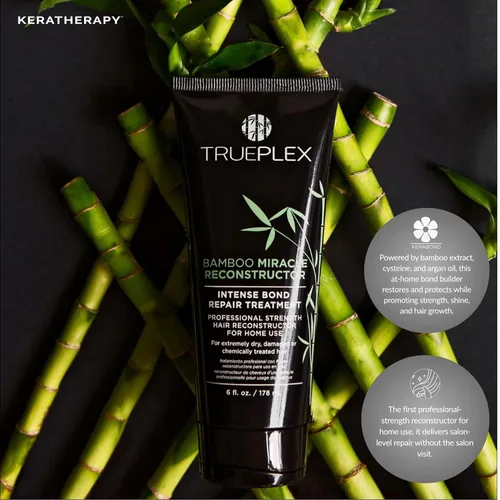 Vista 4 de KERATHERAPY Bamboo Miracle Reconstructor Bond Repair Tratamiento, 6 onzas, 6.0 fl oz – Protección térmica vegana y fortalecedor del cabello