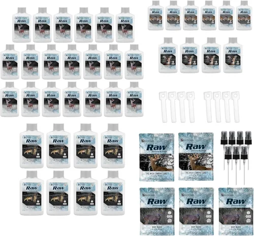 Vista 8 de RAW Frozen Scents Early Season Pro Packs – Whitetail Deer Hunting Kit with Scrape Lure, Buck Urine, Big Wicks & Sprayer Cap