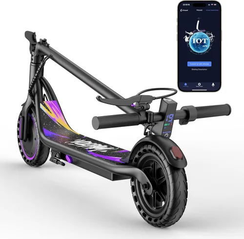 Vista 14 de VOLPAM Adult Electric Scooter, 350W/500WMotor, 8.5"/10" Solid Tires, 19/22Mph, 32/28/23/21/18/16Miles Max Range, Dual Braking
