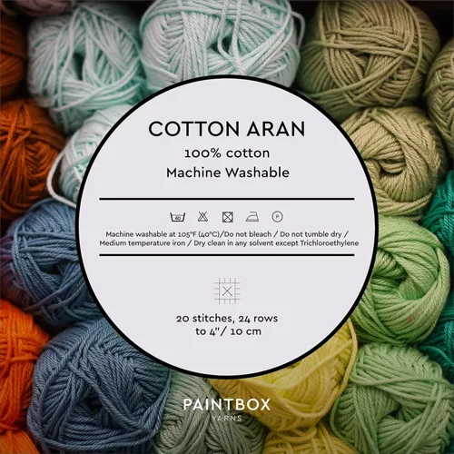 Vista 4 de Paintbox Yarns 100% algodón Aran, 50 g (1.76 oz), 85 m (93 yardas) - Lana blanca en cartón para crochet, tejer - Suave, ligera para suéter, ropa