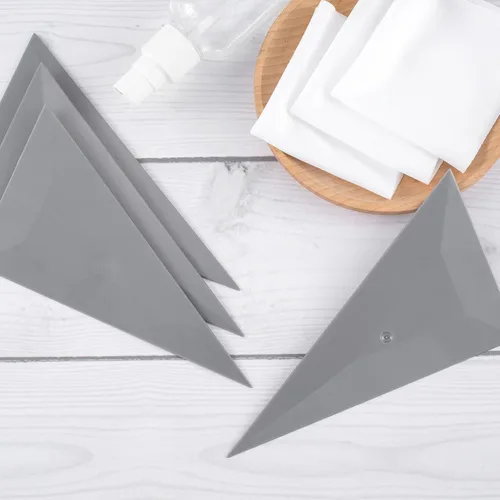 Vista 7 de HINZIC 8 piezas de espátula de ventana triángulo esquina rascador de tarjetas de plástico, kit de tinte de escobilla de goma gris para envolver