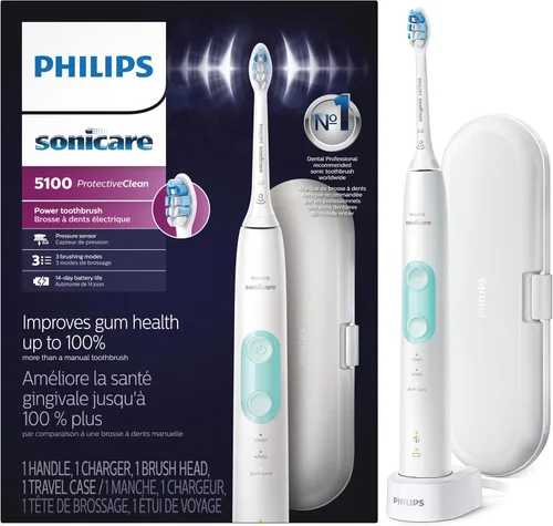 Vista 8 de Philips Sonicare ProtectiveClean 5100 Gum Health, cepillo de dientes eléctrico recargable, negro, HX6850/60
