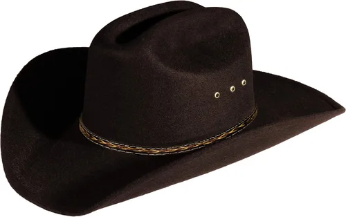 Sombrero de vaquero del viejo oeste y vaquera, estilo de ala ancha Marrón